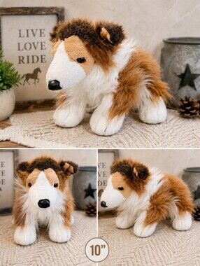 Ganz Webkinz Collie Dog Plush Rare Retired 9” Stuffed Animal Toy